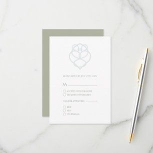 Carte RSVP Blue Irish Celtic Swan Love Knot Weddin