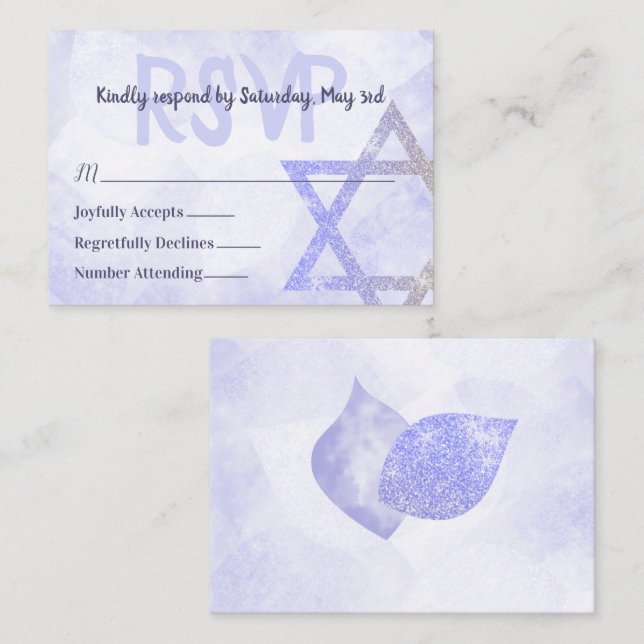 Carte RSVP Blue Star de David (Devant / Derrière)