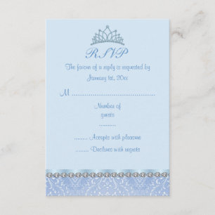 Carte RSVP Blue Tiara & Damask Sweet16