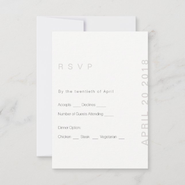 Carte RSVP Blush Modern Wedding (Devant)