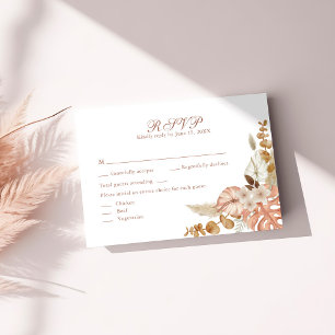 Carte RSVP Boho Floral Pampas Mariage Grass modern