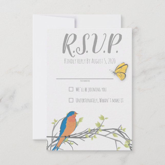 carte RSVP bois pour baby shower (Devant)