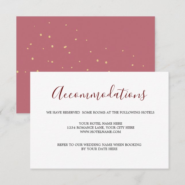 Carte RSVP Boîtier Mariage en or rose (Devant / Derrière)
