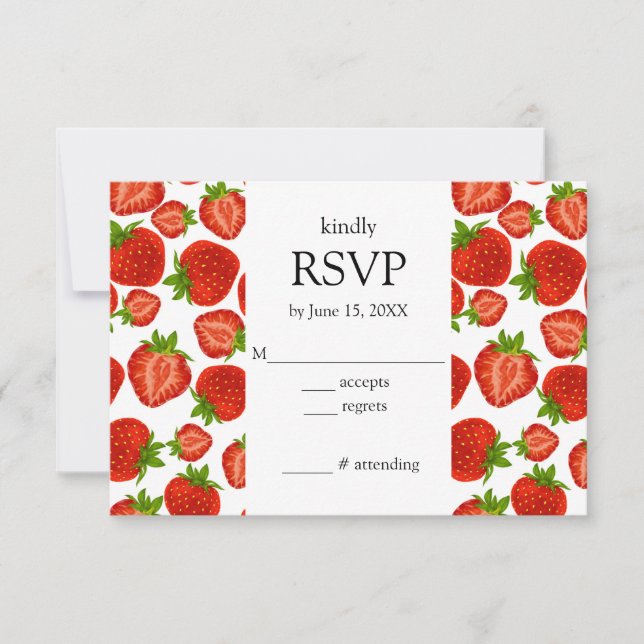 Carte RSVP Botanique Rouge et Blanc (Devant)