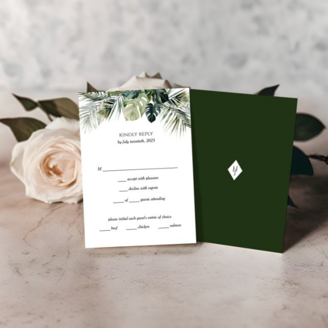 Carte RSVP botanique tropicale - Mariage de destin (Créateur téléchargé)