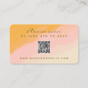 Carte RSVP Budget Aquarelle rose Jaune QR Code