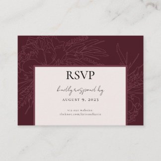 Carte RSVP Burgundy Peony