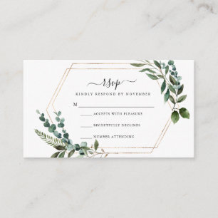 Carte RSVP cadre or floral