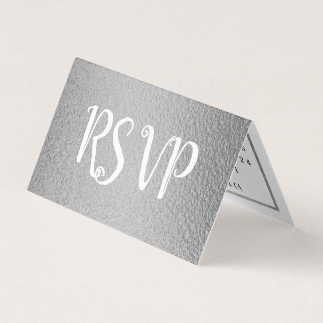 Carte RSVP Calendrier Silver moderne (Devant)