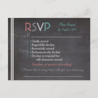 Carte RSVP Chalkboard