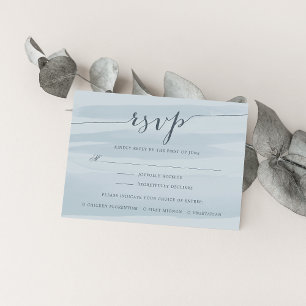 Carte RSVP Chiffon avec choix de repas Ciel