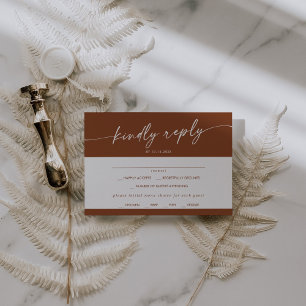 Carte RSVP Choix du menu Boho Chic Terracotta