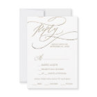 Carte RSVP Choix du menu de calligraphie or romant
