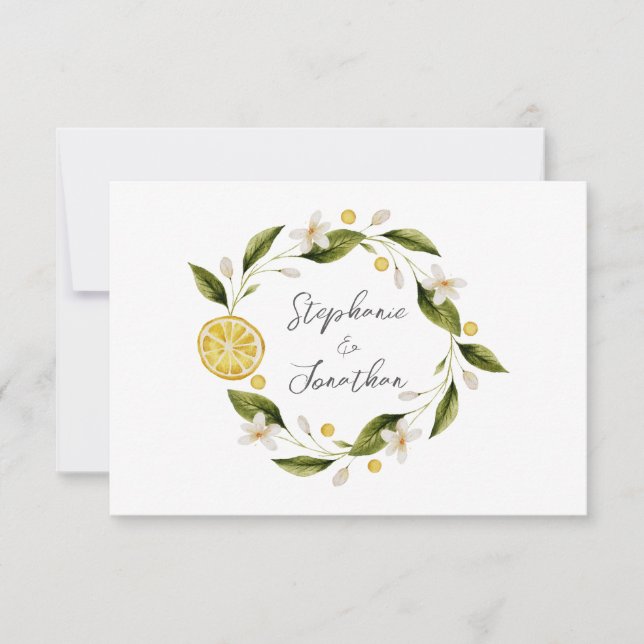 Carte RSVP citron bleu Italia (Devant)