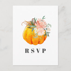 Carte RSVP citrouille, florale