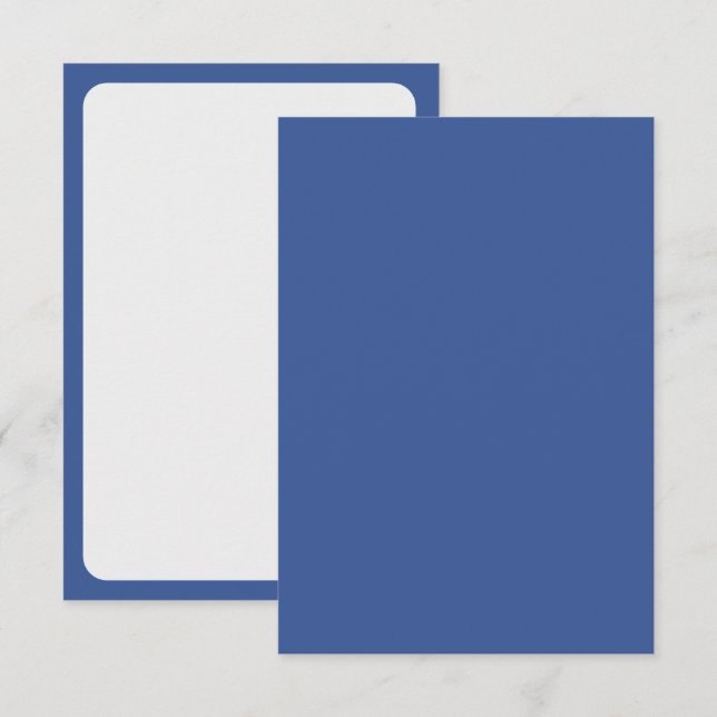 Carte RSVP classique en bleu et blanc - personnali (Devant / Derrière)