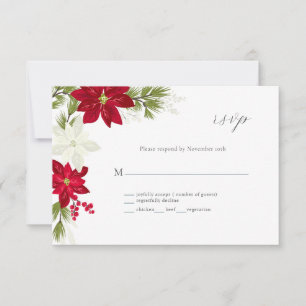 Carte RSVP classique Poinsettia Flower Wedding