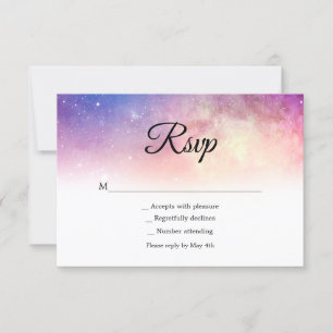 Carte Rsvp Clouds Rose et Bleu