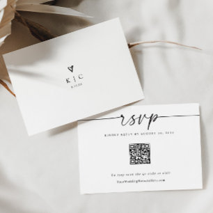 Carte RSVP Coeur QR Mariage simple et moderne