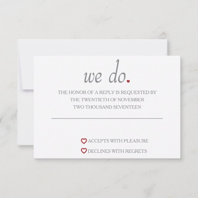 Carte RSVP Coeurs (Devant)