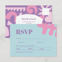 Carte RSVP Collage Confetti