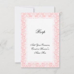 Carte RSVP correspondant aux Damas rose et blanc