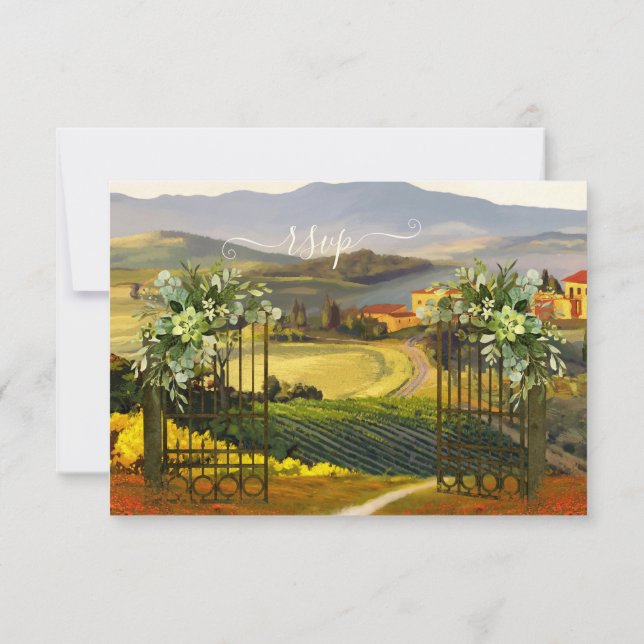 Carte RSVP couleur Mariage campagnard italien (Dos)