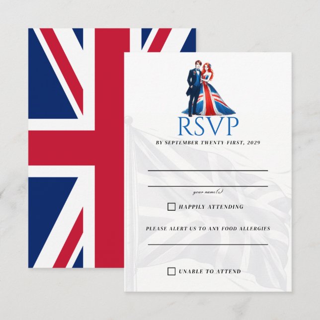Carte RSVP Couple UK (Devant / Derrière)