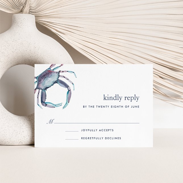 Carte RSVP crabe bleu (Créateur téléchargé)