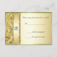 Carte RSVP D1 Gold sur Gold Damask