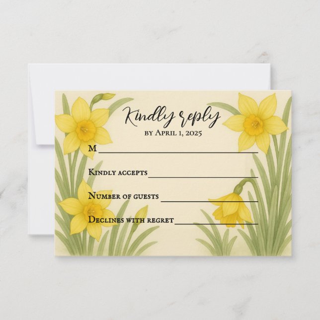 Carte RSVP Daffodique Kiss (Devant)