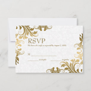 Carte RSVP Damas & Or