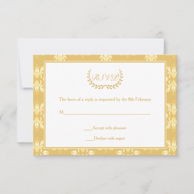 Carte RSVP Damask 50th Anniversary (Devant)