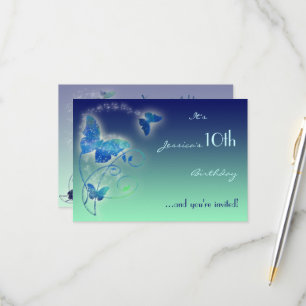 Carte RSVP d'anniversaire papillon
