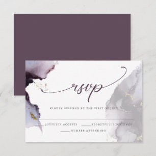 Carte RSVP d'aquarelle de prune bouillie moderne