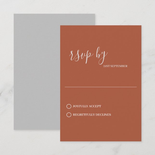 Carte RSVP de Automne Classique Moderne Minimalist (Devant / Derrière)