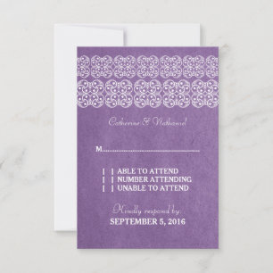 Carte RSVP de Bohême moderne violet