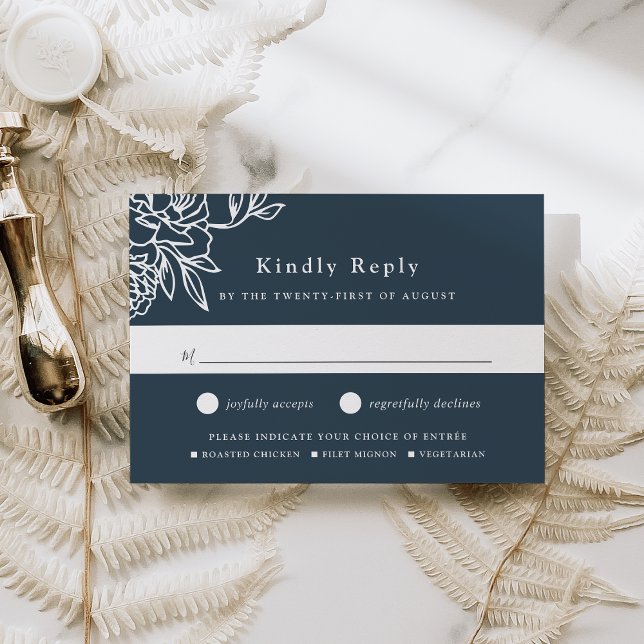 Carte RSVP de choix de repas de jardin secret (Créateur téléchargé)