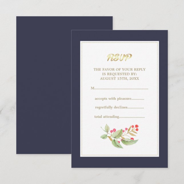 Carte RSVP de la Branche Bleue de la Marine (Devant / Derrière)