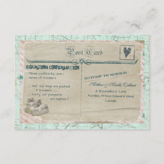 Carte RSVP de la partie voyage valises