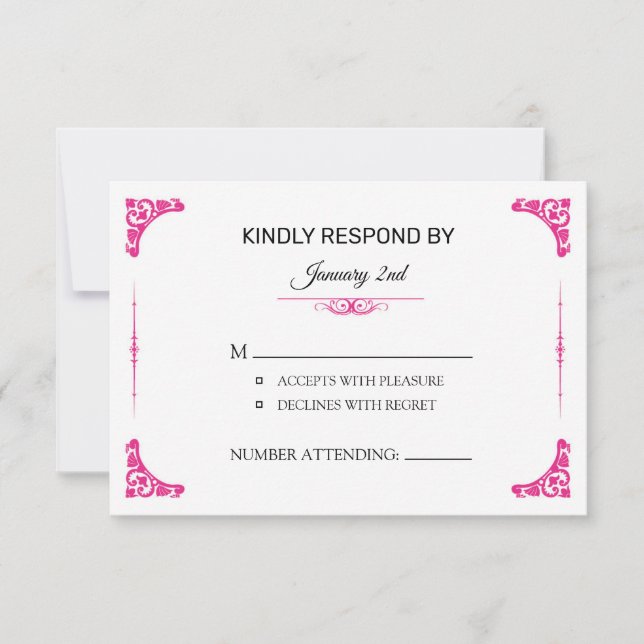 Carte RSVP de mariage (Devant)