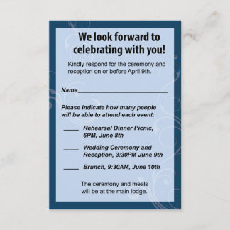 Carte RSVP de mariage