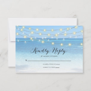 Carte RSVP de mariage à cordes de plage