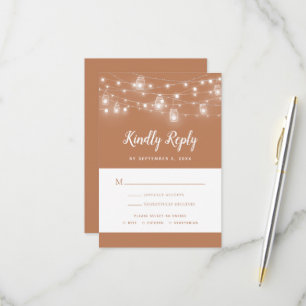 Carte RSVP de mariage à cordes rustiques