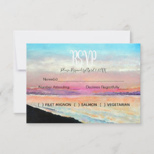 Carte RSVP de mariage à thème de plage