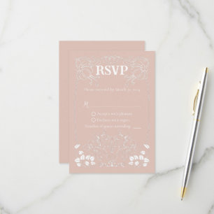 Carte RSVP de mariage Art Nouveau