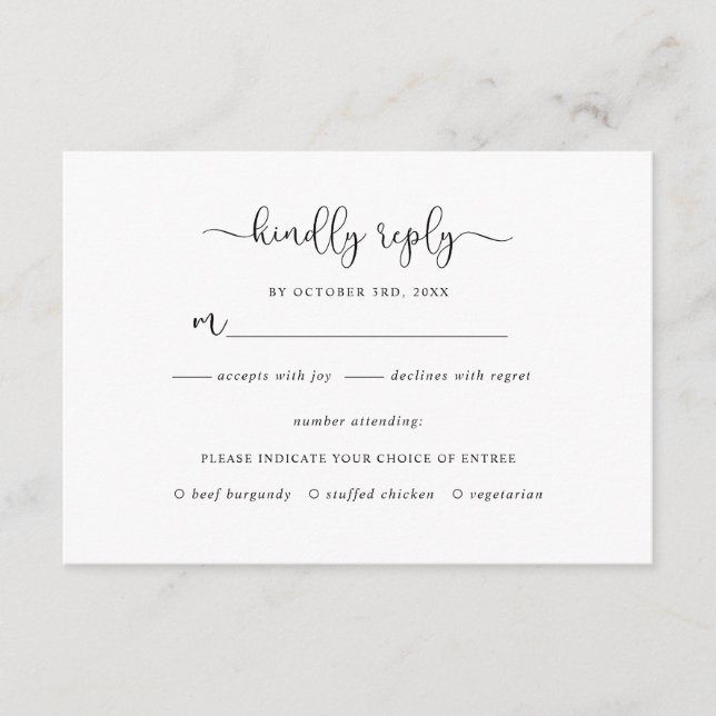 Carte RSVP de mariage Brown Kraft simple et rustiq (Devant)