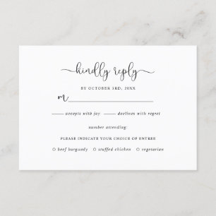 Carte RSVP de mariage Brown Kraft simple et rustiq
