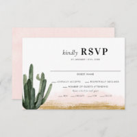 Carte RSVP de mariage Cactus du désert