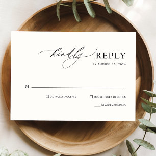 Carte RSVP de mariage Calligraphie manuscrite simp